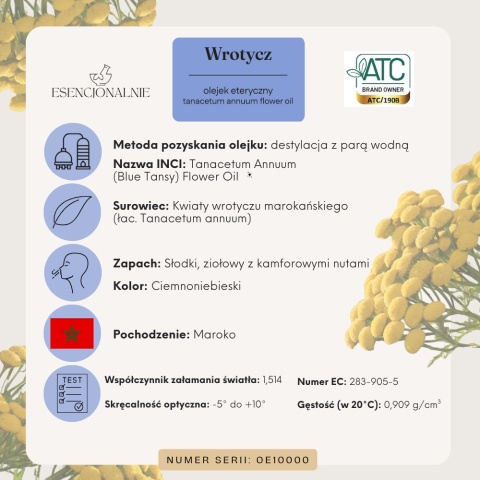 Wrotycz - Blue Tansy - Olejek eteryczny 10 ml